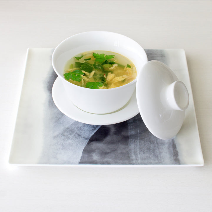 霞 KASUMI 19cm角皿2枚組