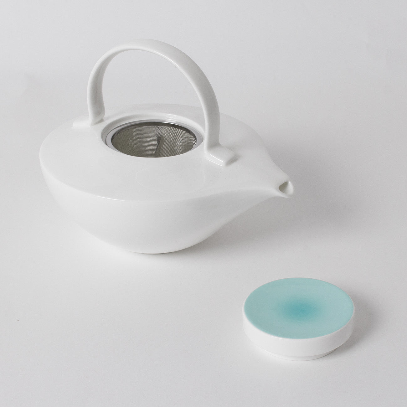 ティーポット(1000cc)(ストレーナ付) (ジェードグリーン)