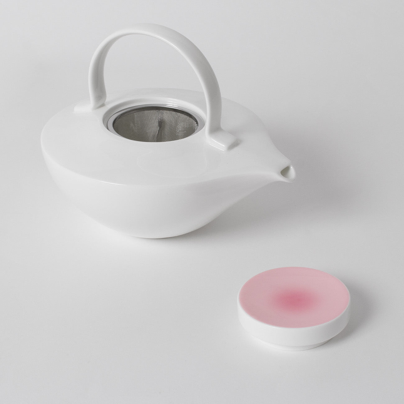 ティーポット(1000cc)(ストレーナ付) (ダスティピンク)