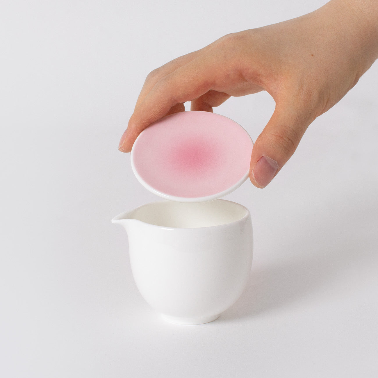 フタ付クリーマー(80cc) (ダスティピンク)