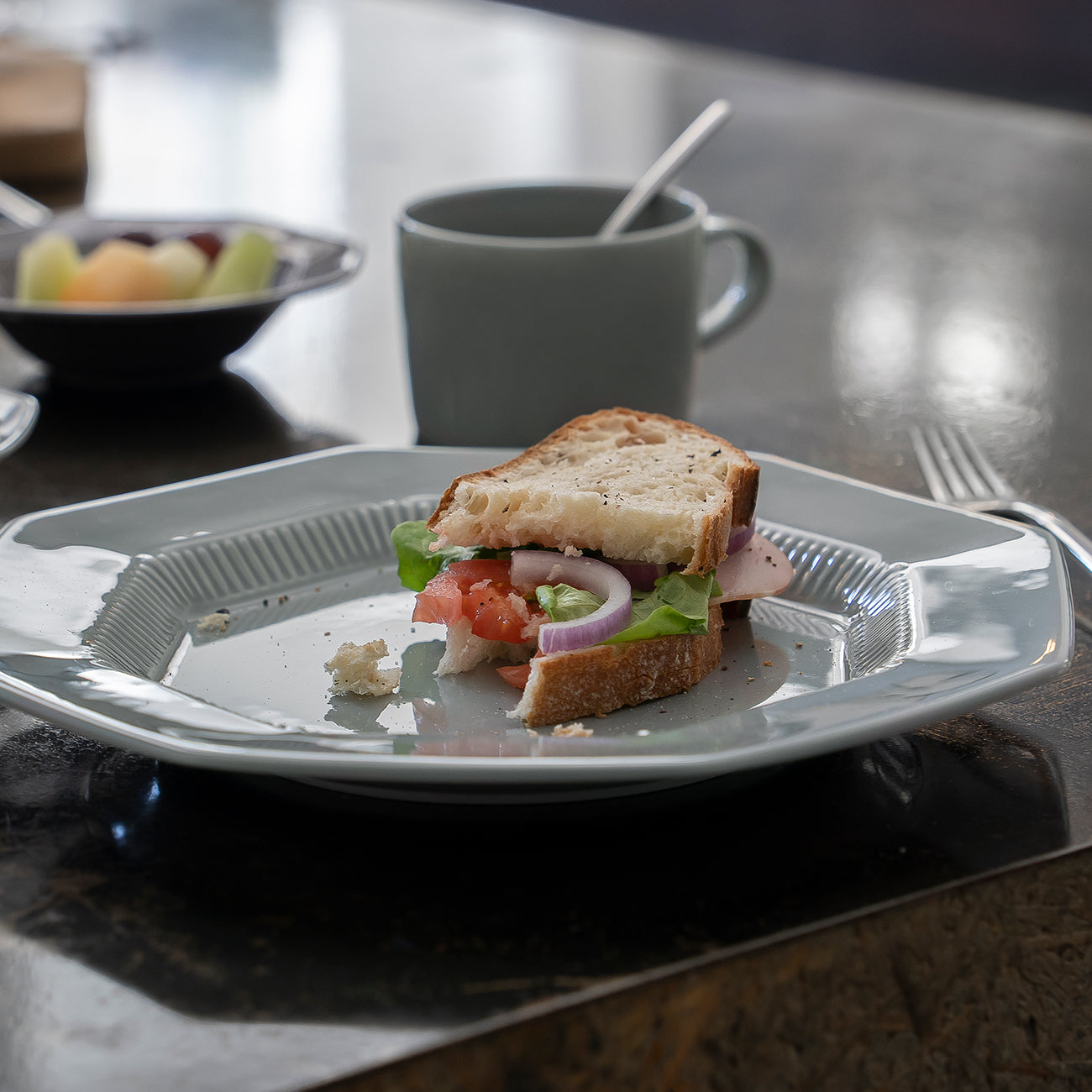 26.5cmプレート ブルーグレー