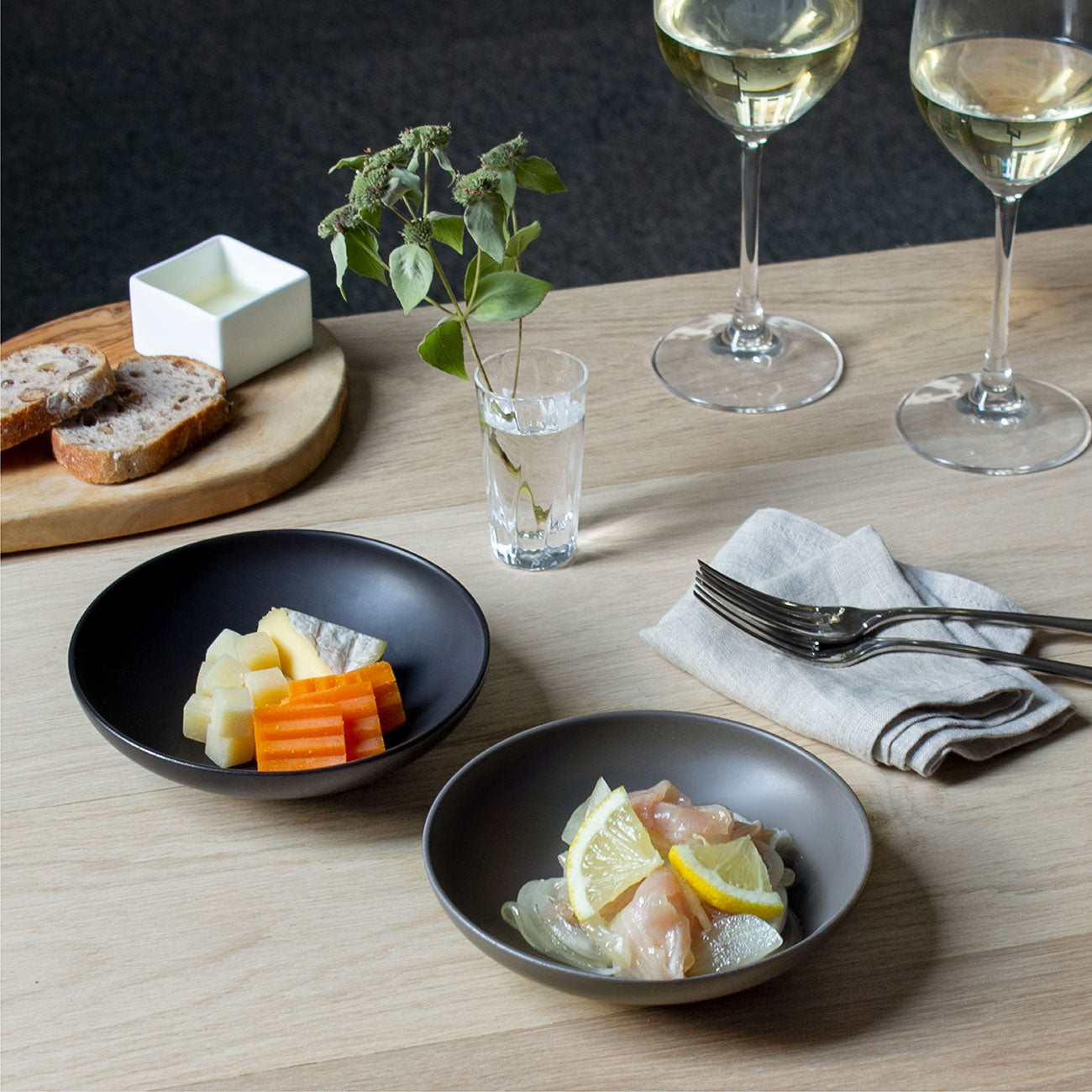 晩酌皿2枚セット (モノトーンカラー)