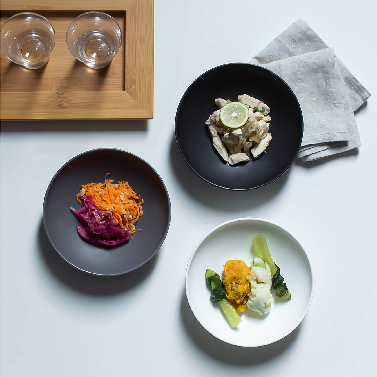 晩酌皿3枚セット (モノトーンカラー)
