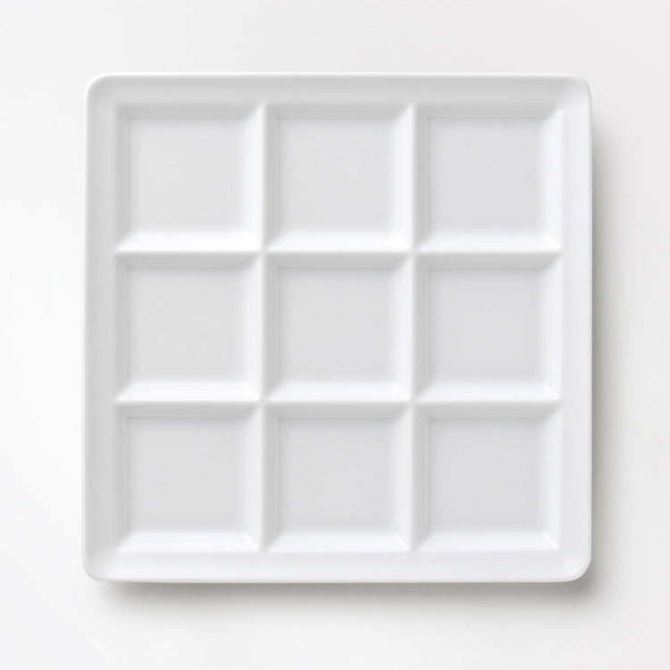 25cm9つ仕切角皿