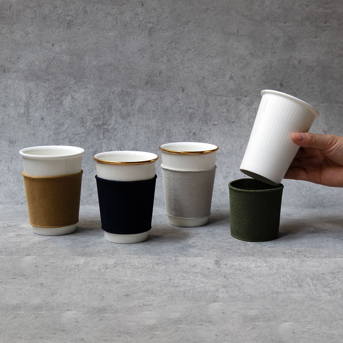 like a Paper Cup (鼓門) スリーブ付 (オリーブ)