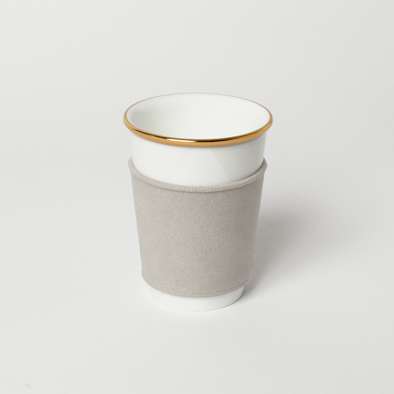 like a Paper Cup (鼓門 金彩) スリーブ付 (ライトグレー)