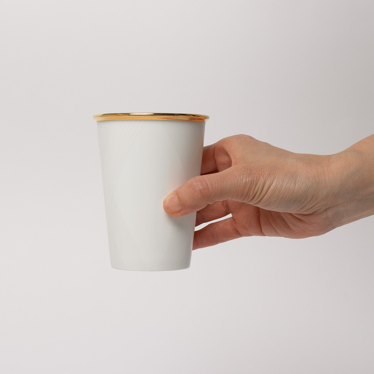 like a Paper Cup (鼓門 金彩) スリーブ付 (ライトグレー)