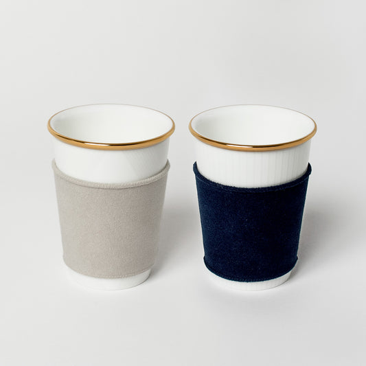 like a Paper Cup ペアセット (金彩あり) スリーブ付 (ライトグレー・インディゴ)