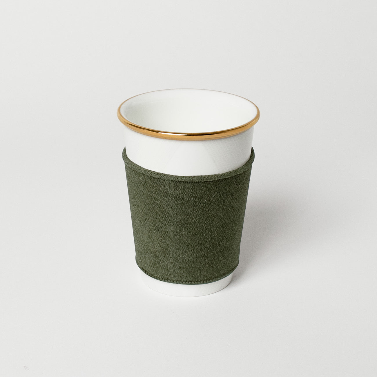 like a Paper Cup (鼓門 金彩) スリーブ付 (オリーブ)