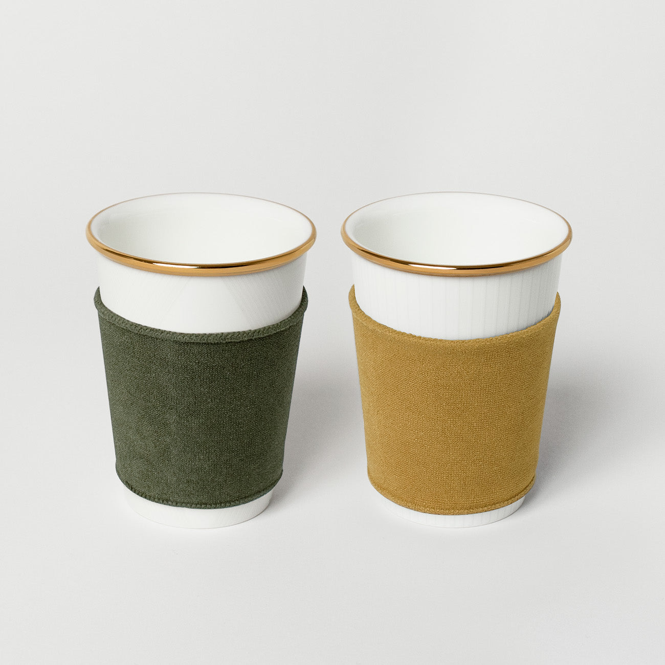 like a Paper Cup ペアセット (金彩あり) スリーブ付 (オリーブ・オニオン)