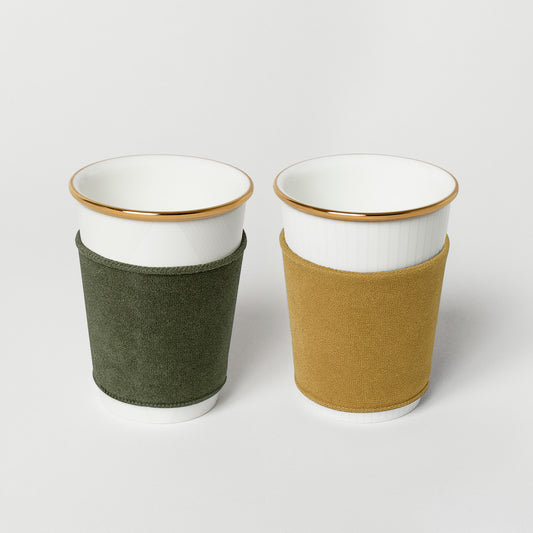like a Paper Cup ペアセット (金彩あり) スリーブ付 (オリーブ・オニオン)