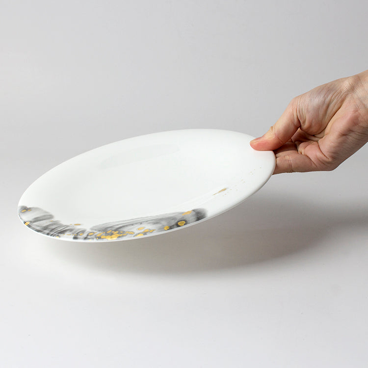 nikko食器｜コシノヒロコ｜煌 KIRA 21.5cmプレート｜墨の瞬