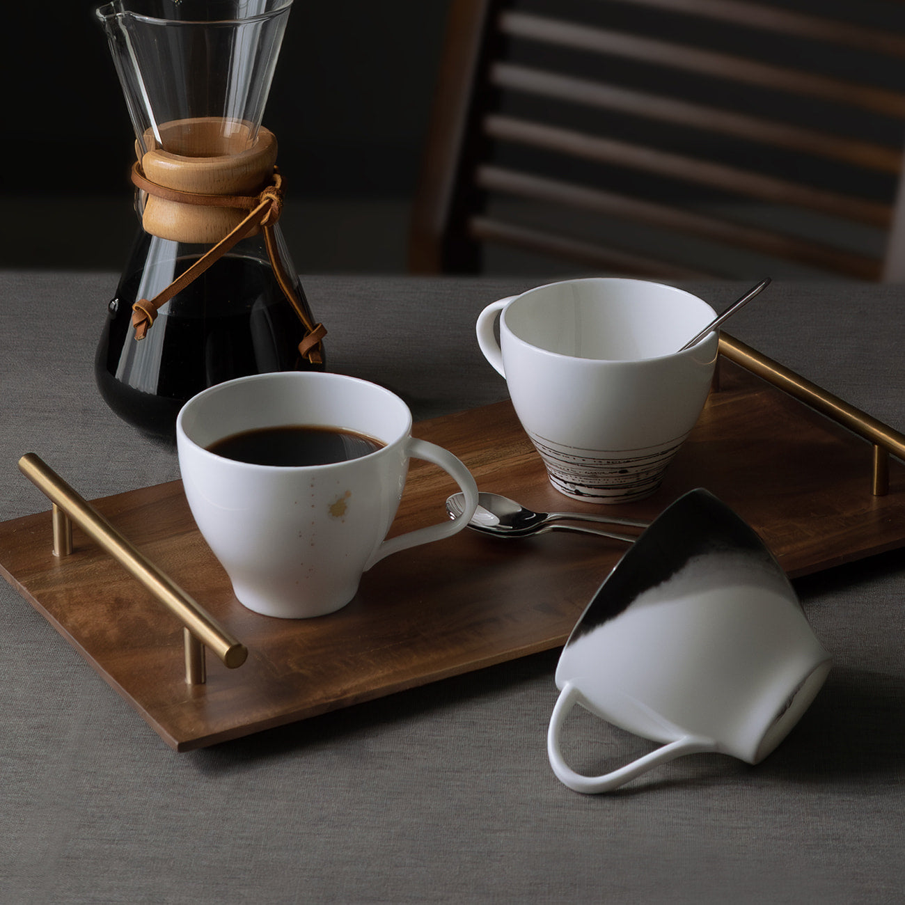 nikko食器｜コシノヒロコ｜煌 KIRA カプチーノ碗 (340cc)｜墨の瞬