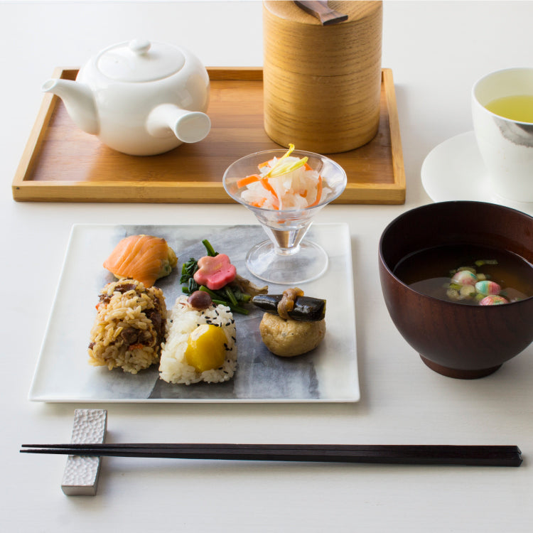nikko食器｜コシノヒロコ｜霞 KASUMI 26.5cm長角皿2枚組｜墨の瞬