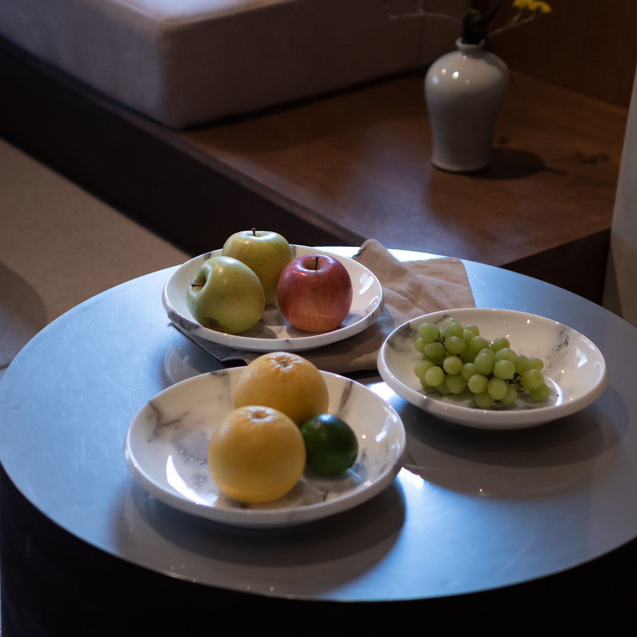 27cmディーププレート｜おしゃれカフェ食器｜MARBLE GREY｜ニッコー