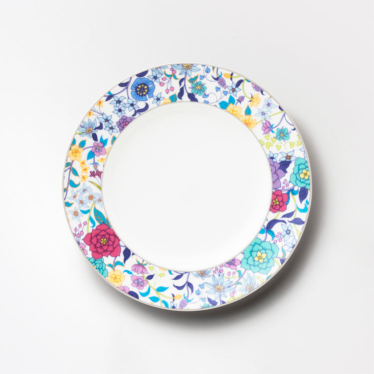 nikko食器｜内藤新平｜WHITE 21cmプレート｜FLOWER DANCE｜ニッコー