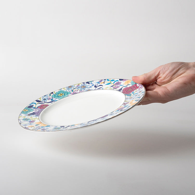 nikko食器｜内藤新平｜WHITE 21cmプレート｜FLOWER DANCE｜ニッコー