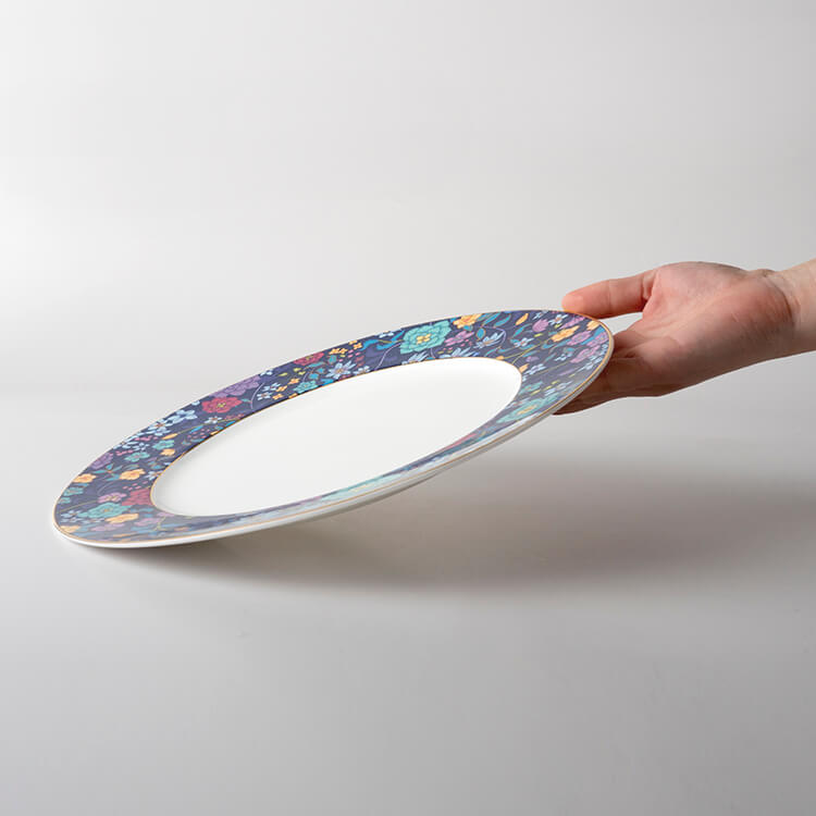 NIKKO ニッコー 27.5cmプレート 内藤新平 Blooming White 28217-1027 nikko食器｜内藤新平｜BLUE 27.5cmプレート｜FLOWER DANCE｜ニッコー