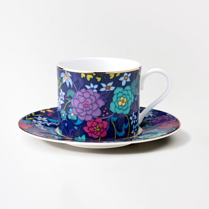 nikko食器｜内藤新平｜BLUE 15.5cmソーサー｜FLOWER DANCE｜ニッコー