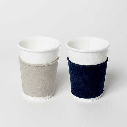 【復興支援商品】like a Paper Cup ペアセット (金彩なし) スリーブ付 (ライトグレー・インディゴ)