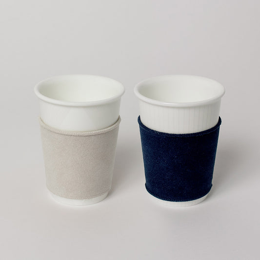 【復興支援商品】like a Paper Cup ペアセット (金彩なし) スリーブ付 (ライトグレー・インディゴ)