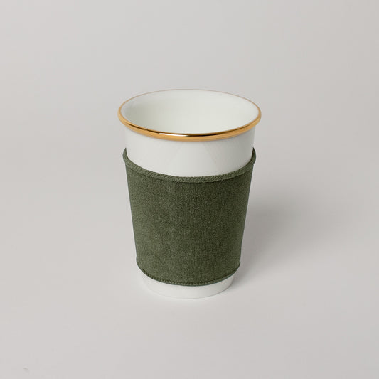 【復興支援商品】like a Paper Cup (鼓門 金彩) スリーブ付 (オリーブ)