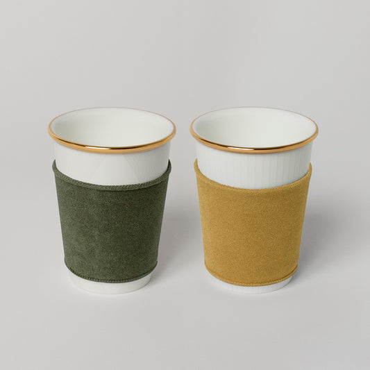【復興支援商品】like a Paper Cup ペアセット (金彩あり) スリーブ付 (オリーブ・オニオン)