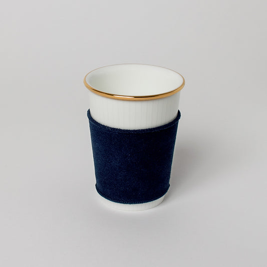 【復興支援商品】like a Paper Cup (出格子 金彩) スリーブ付 (インディゴ)