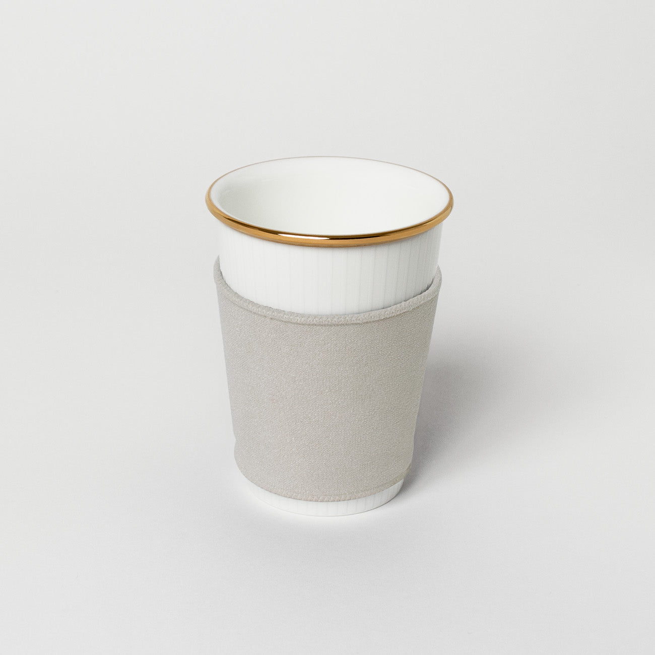 【復興支援商品】like a Paper Cup (出格子 金彩) スリーブ付 (ライトグレー)