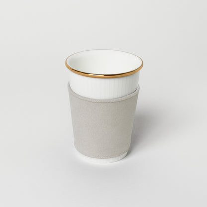 【復興支援商品】like a Paper Cup (出格子 金彩) スリーブ付 (ライトグレー)