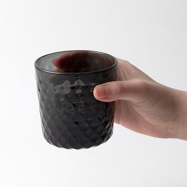 nikko食器｜mado ロックグラス (スモーキーブラック/ダイヤ柄)｜グラス